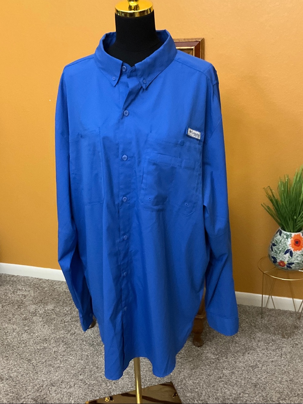 Columbia PFG Men’s Size 2XT Button Down Long Sleeve, Great Condition